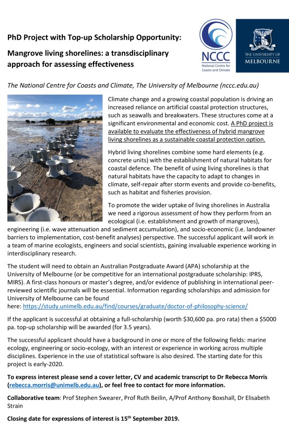 Living shorelines_PhD opportunity